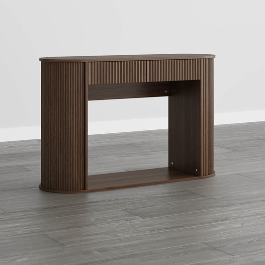 Fluted Wood Console Table in 47-Inch Length