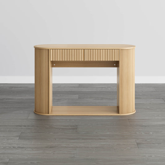 Fluted Wood Console Table in 47-Inch Length