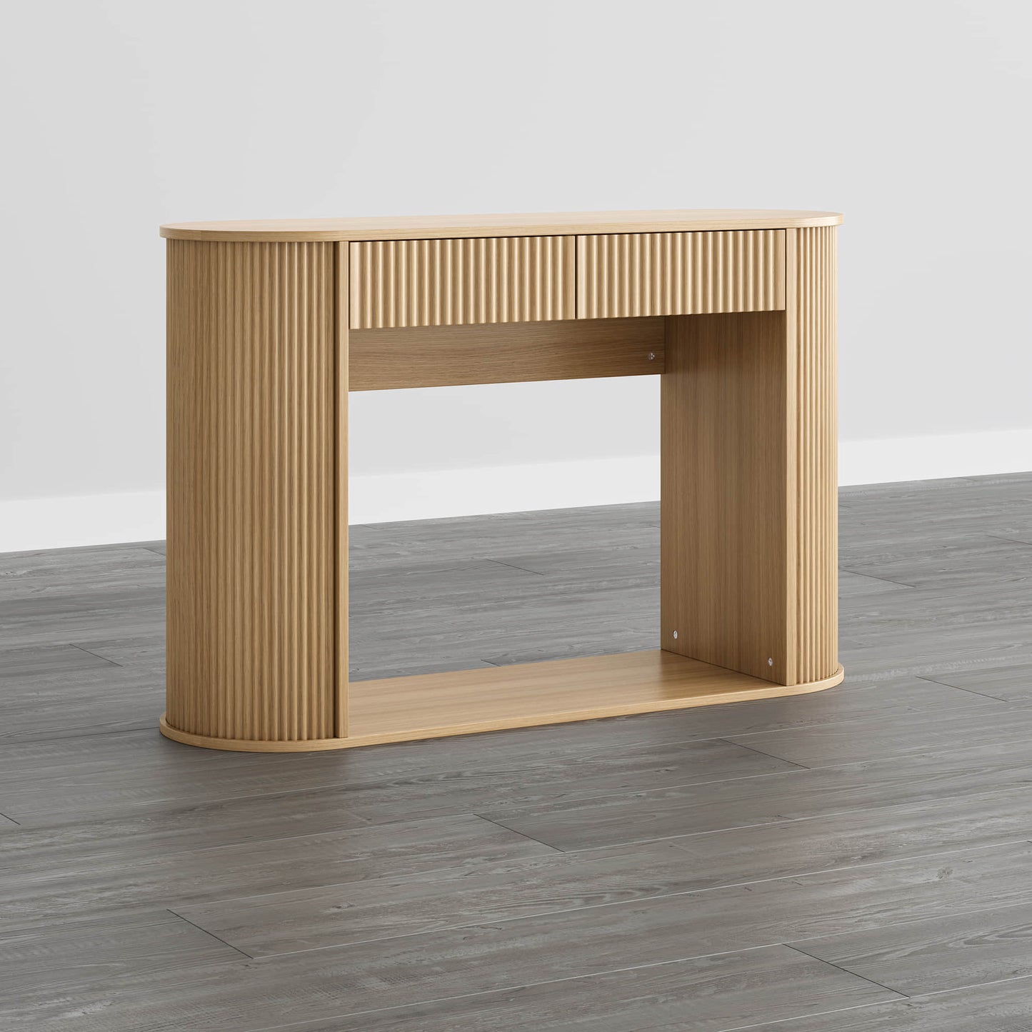 Fluted Wood Console Table in 47-Inch Length