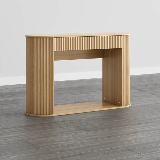 Fluted Wood Console Table in 47-Inch Length