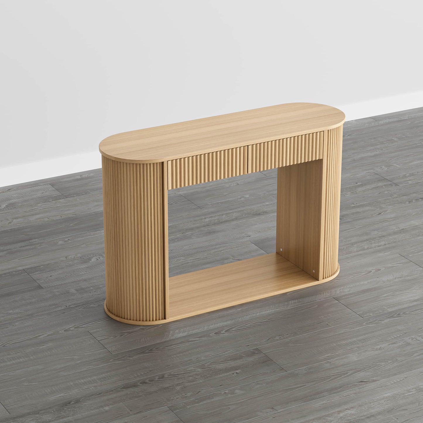 Fluted Wood Console Table in 47-Inch Length