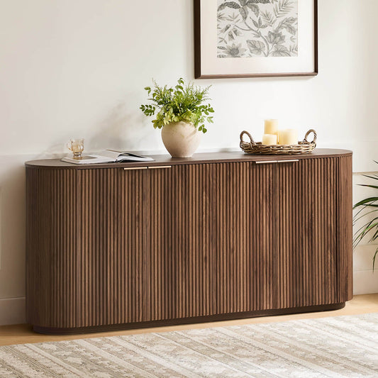 Fluted Wood Sideboard with 70-Inch Length