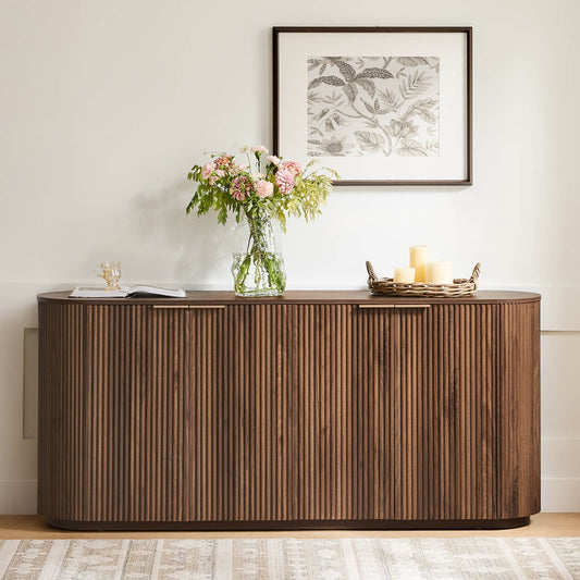 Fluted Wood Sideboard with 70-Inch Length