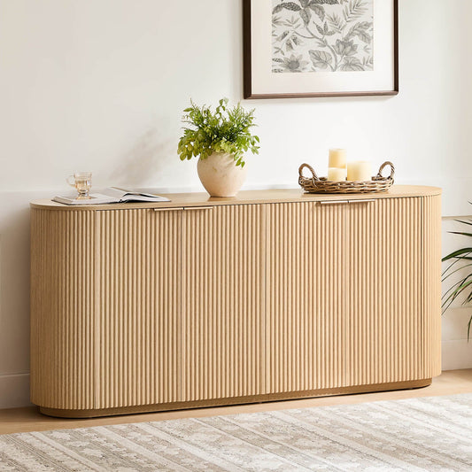 Fluted Wood Sideboard with 70-Inch Length