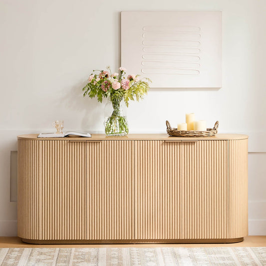 Fluted Wood Sideboard with 70-Inch Length