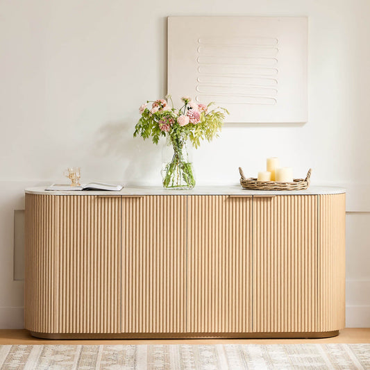 Fluted Wood Sideboard with 70-Inch Length