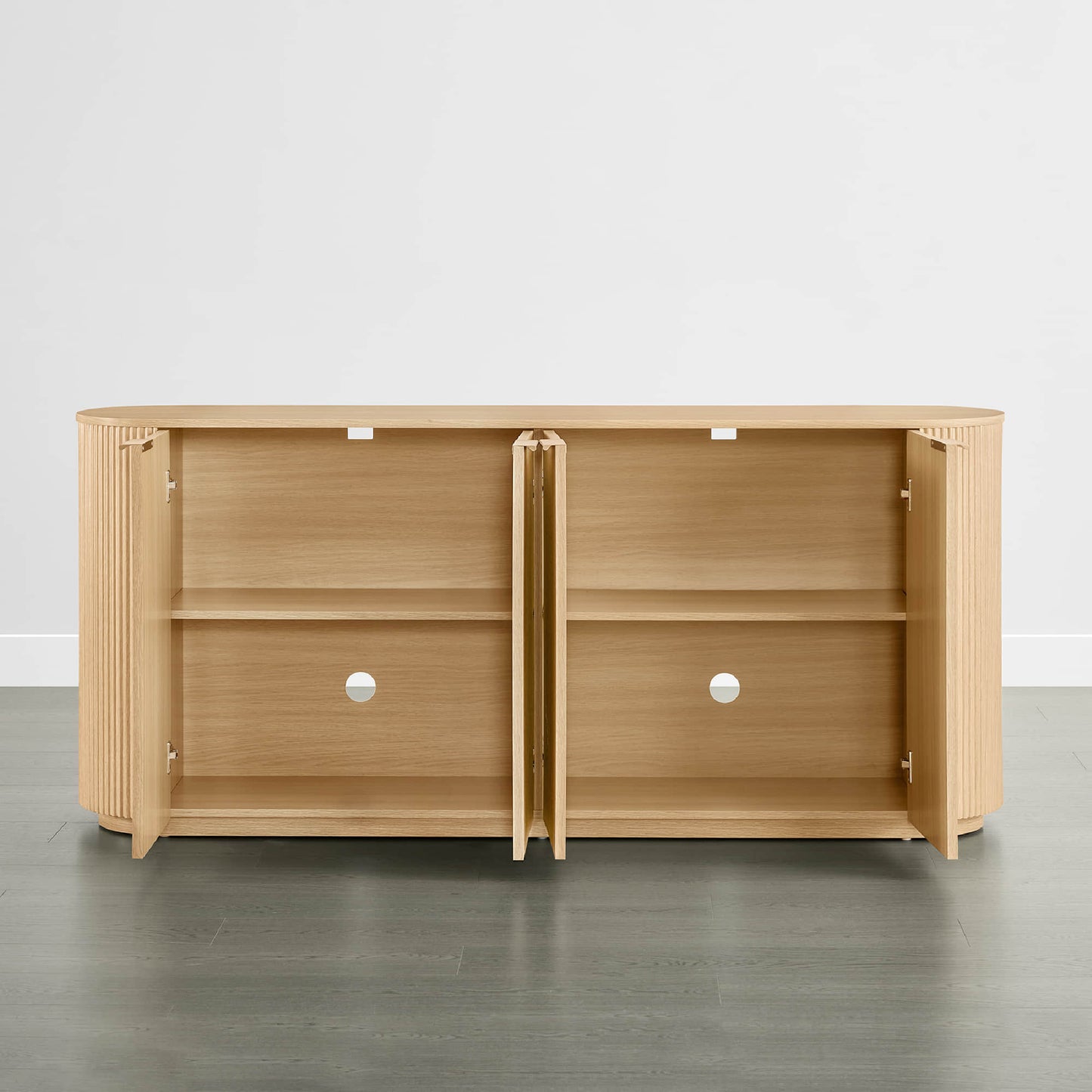 Fluted Wood Sideboard with 70-Inch Length