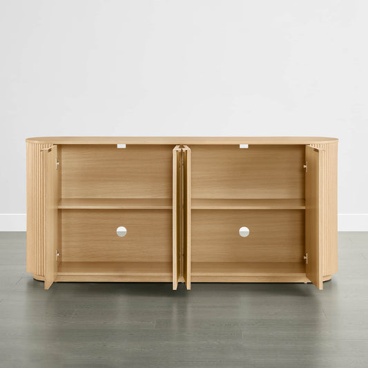 Fluted Wood Sideboard with 70-Inch Length