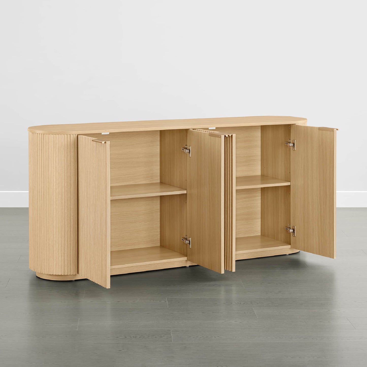 Fluted Wood Sideboard with 70-Inch Length