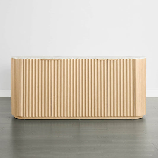 Fluted Wood Sideboard with 70-Inch Length