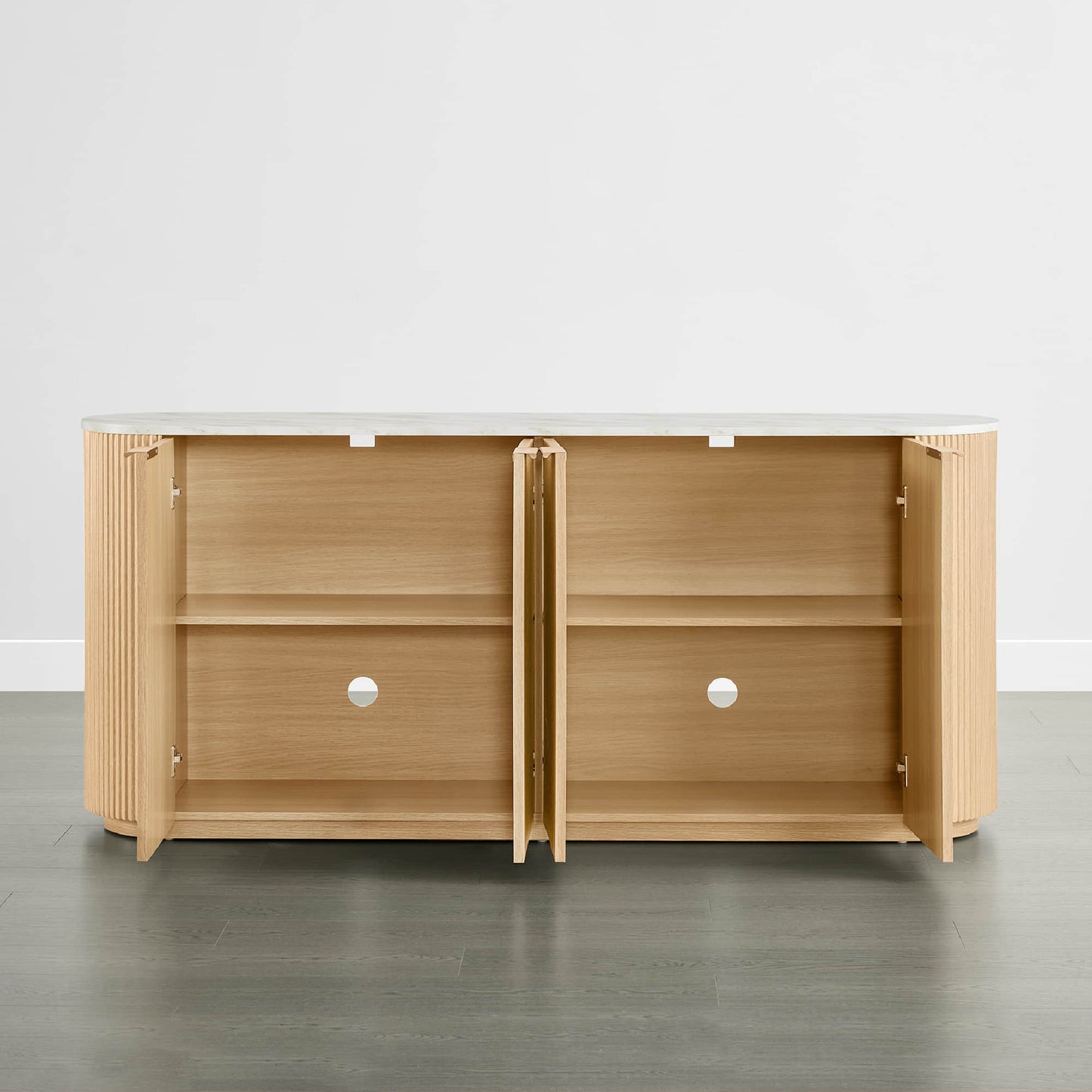Fluted Wood Sideboard with 70-Inch Length