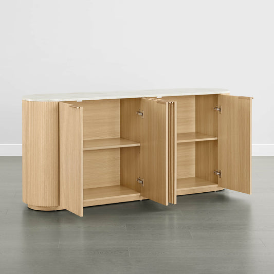 Fluted Wood Sideboard with 70-Inch Length