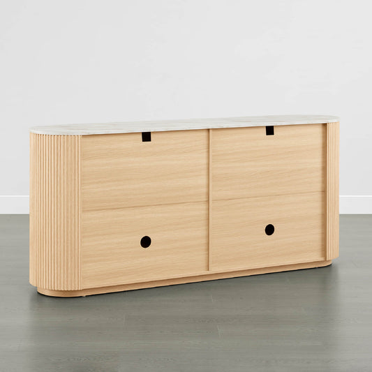 Fluted Wood Sideboard with 70-Inch Length