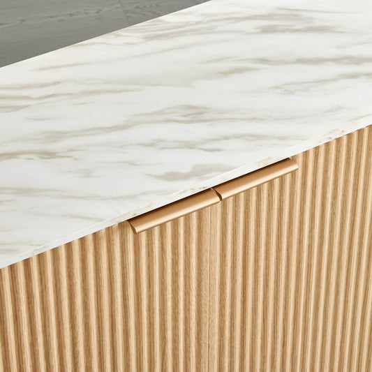 Fluted Wood Sideboard with 70-Inch Length