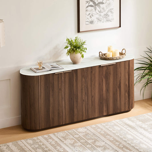 Fluted Wood Sideboard with 70-Inch Length