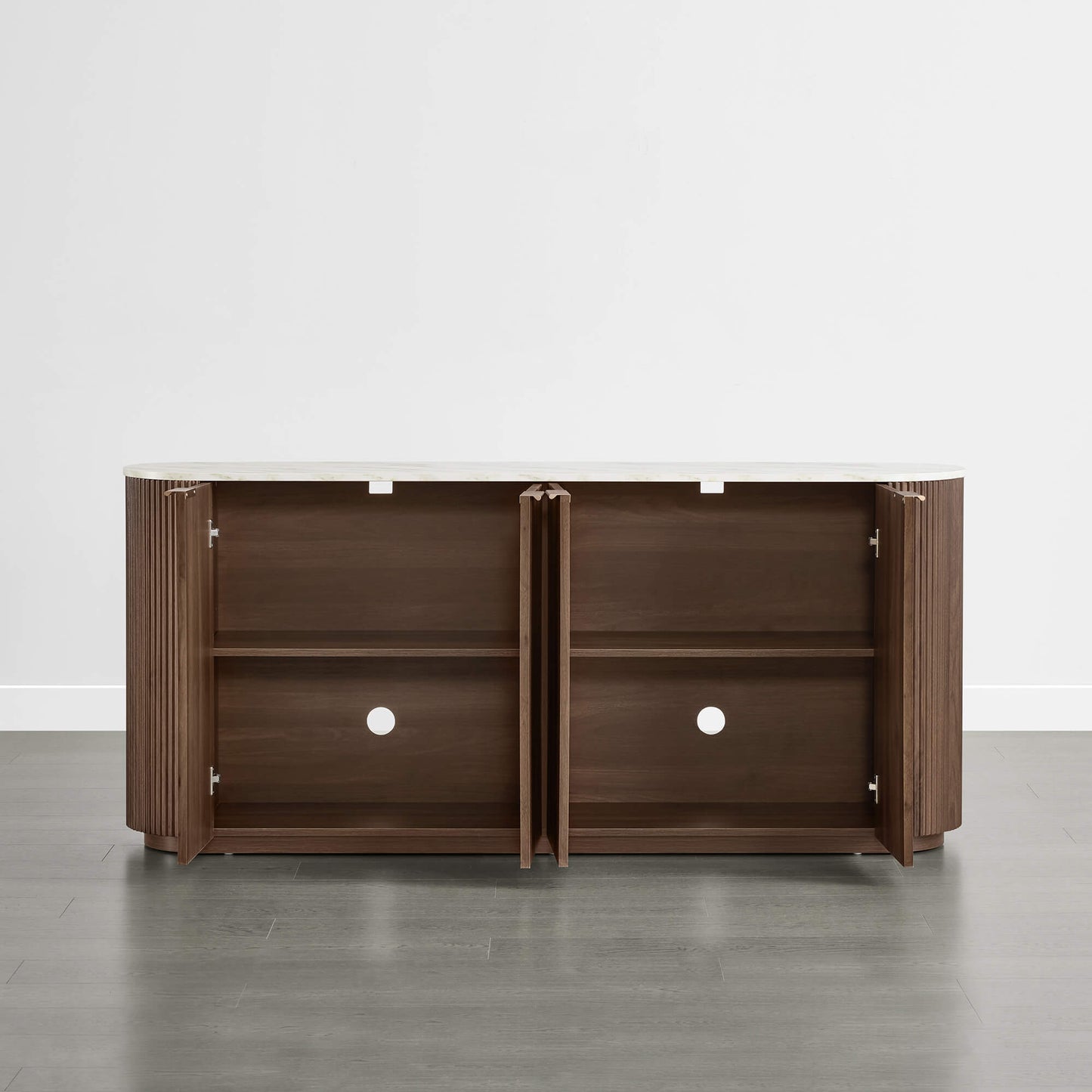 Fluted Wood Sideboard with 70-Inch Length
