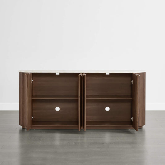 Fluted Wood Sideboard with 70-Inch Length
