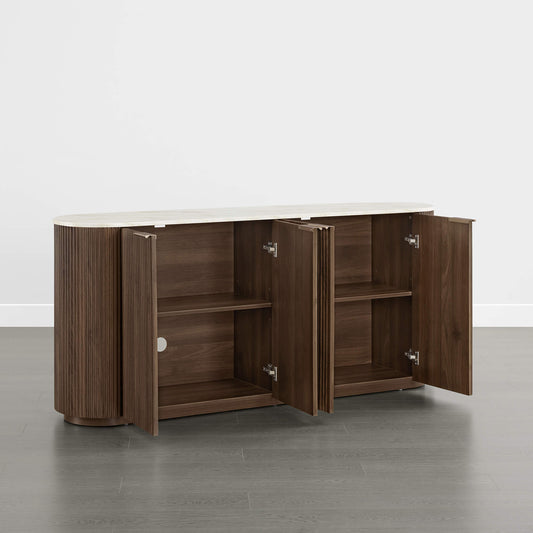 Fluted Wood Sideboard with 70-Inch Length