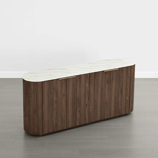 Fluted Wood Sideboard with 70-Inch Length