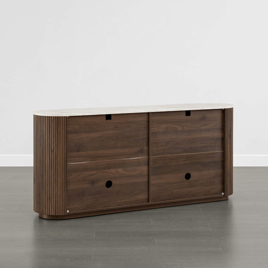 Fluted Wood Sideboard with 70-Inch Length