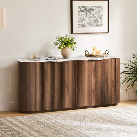 Fluted Wood Sideboard with 70-Inch Length