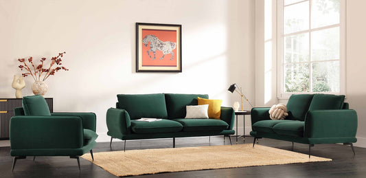 Forest Green Velvet 2-Seater Sofa with Elegant Design
