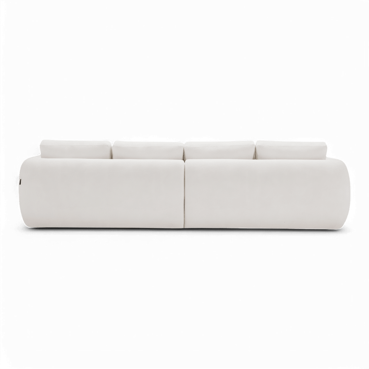 4 Seater Sofa in White Boucle with Curved Arms