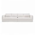 4 Seater Sofa in White Boucle with Curved Arms
