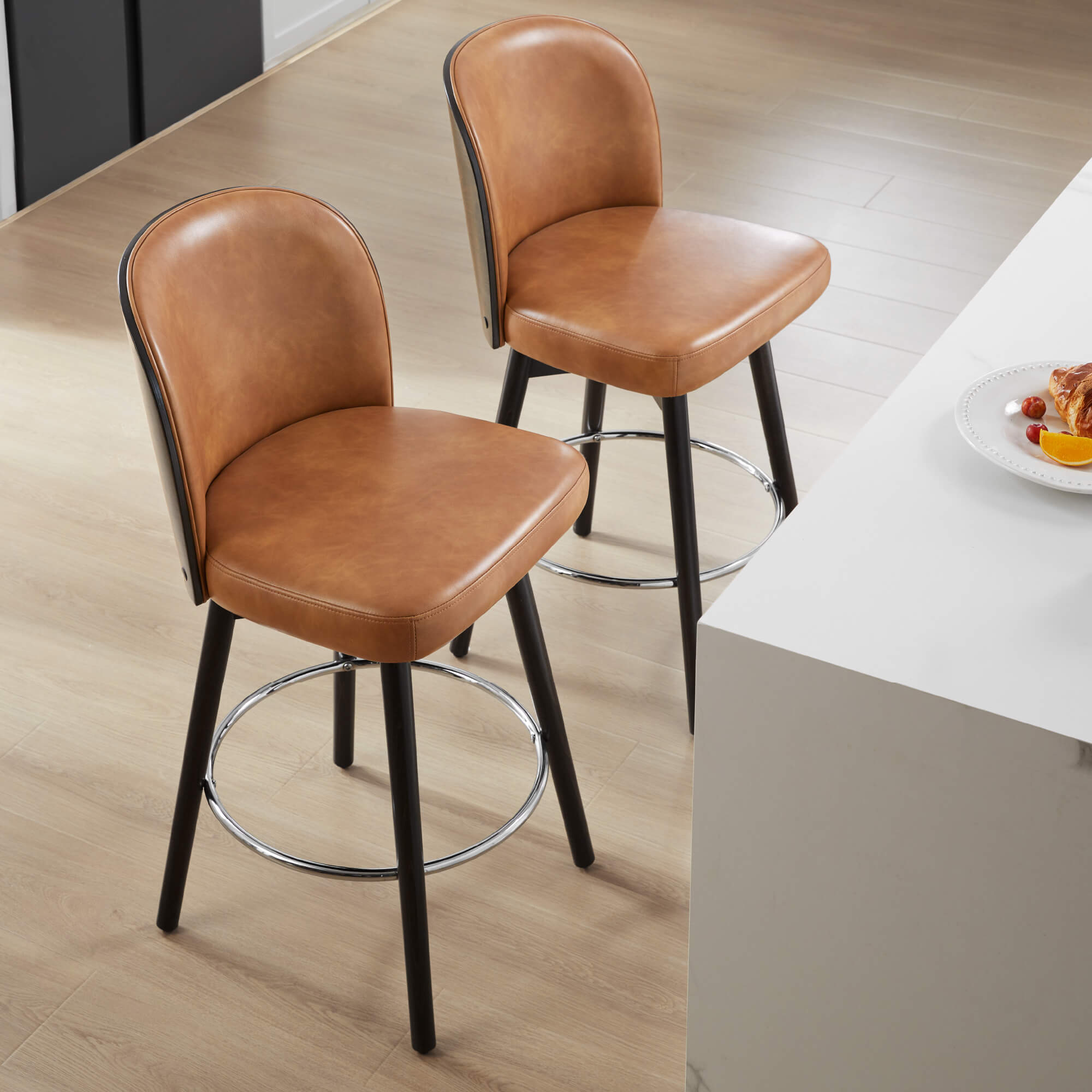 Gianna Swivel Counter Stool with Plush Upholstered Seat