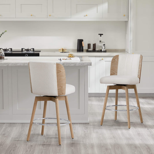 Gianna Swivel Counter Stool with Plush Upholstered Seat
