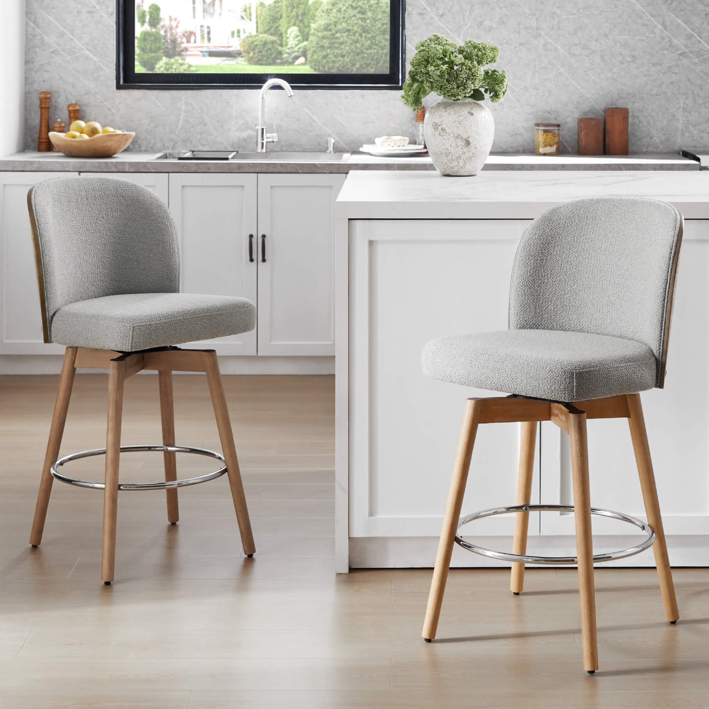 Gianna Swivel Counter Stool with Plush Upholstered Seat