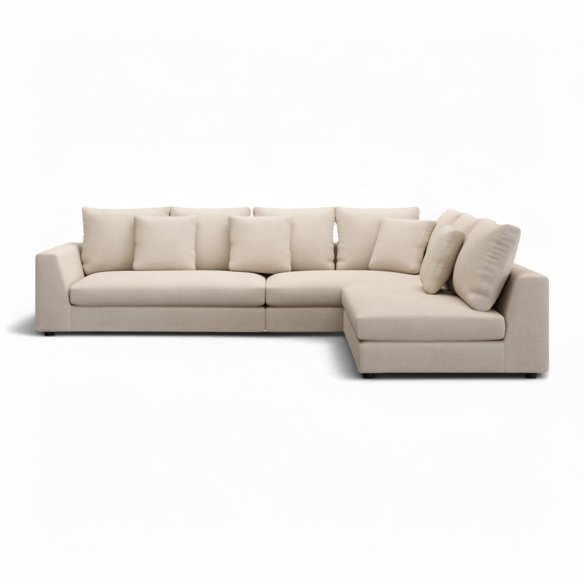 Sectional Sofa in Cream with Modern Design