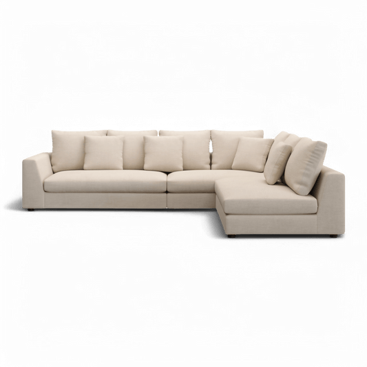 Sectional Sofa in Cream with Modern Design