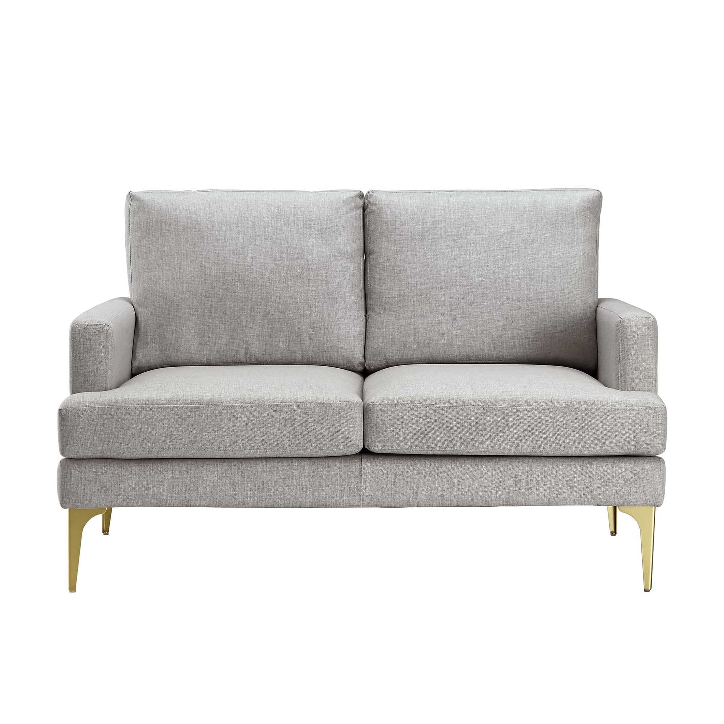 Grey Fabric 2-Seater Sofa with Clean Lines