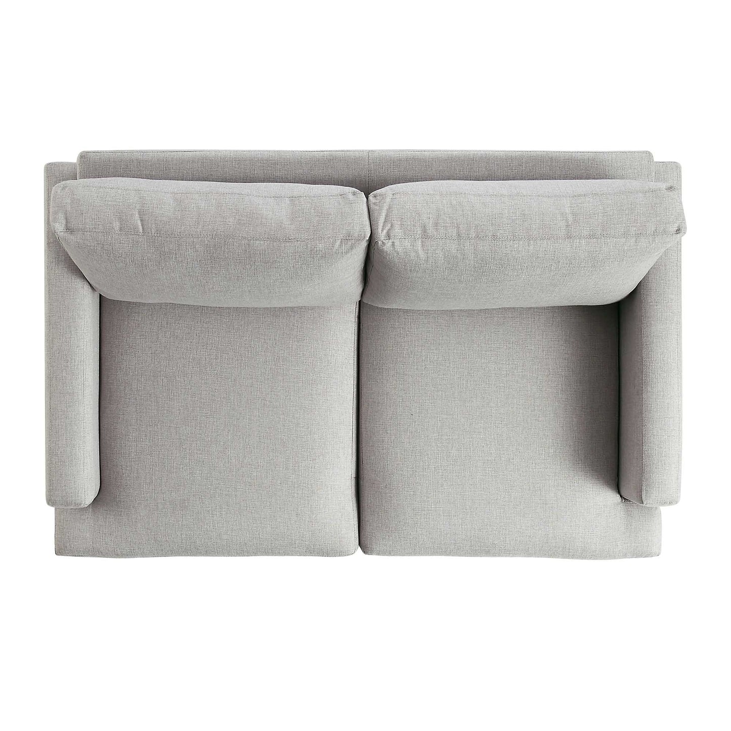 Grey Fabric 2-Seater Sofa with Clean Lines