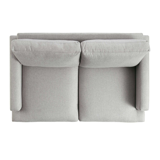Grey Fabric 2-Seater Sofa with Clean Lines