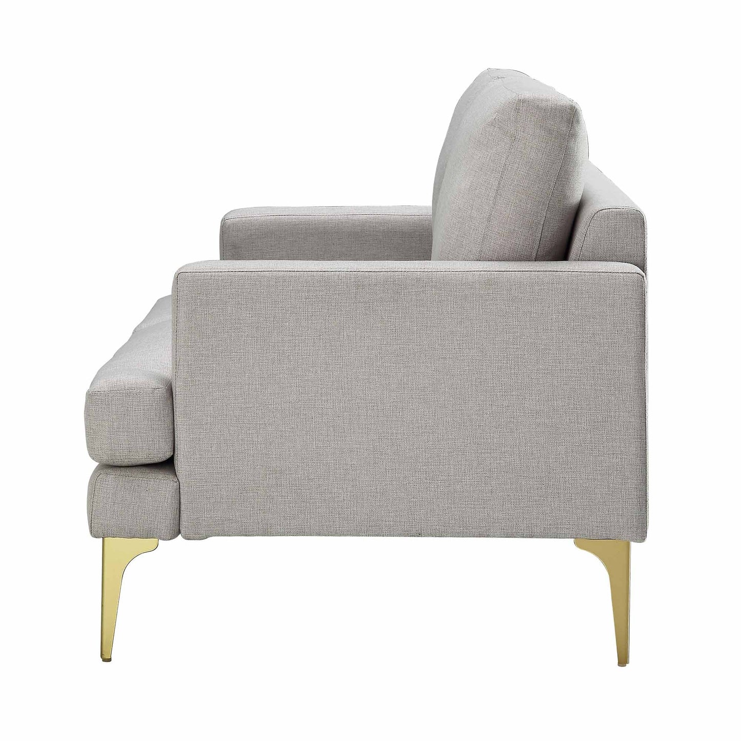 Grey Fabric 2-Seater Sofa with Clean Lines
