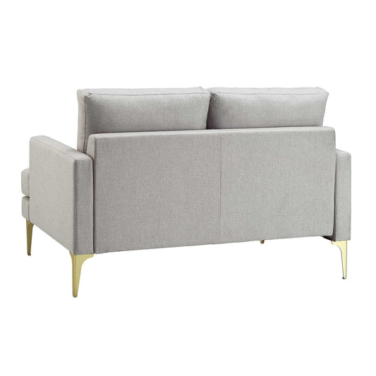 Grey Fabric 2-Seater Sofa with Clean Lines