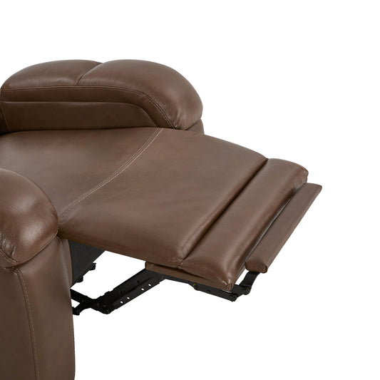 Leather Wall Hugger Recliner with Adjustable Power Headrest