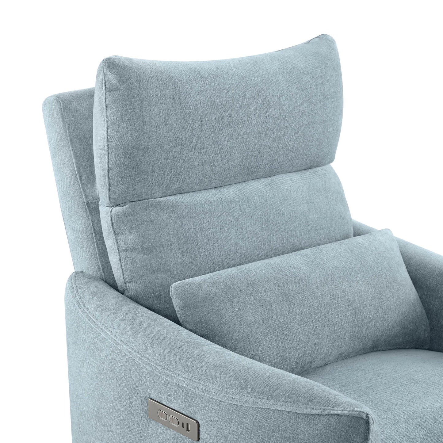 Swivel Nursery Glider Recliner with Power Headrest