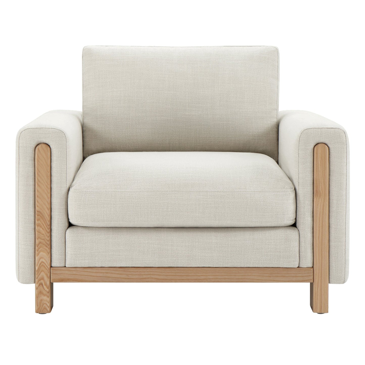 Keaton Performance Fabric Ash Wood Base Armchair (42.5'')