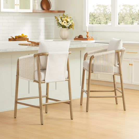 Keaton Sofa Set with Armchair and Sienna Stool Combo