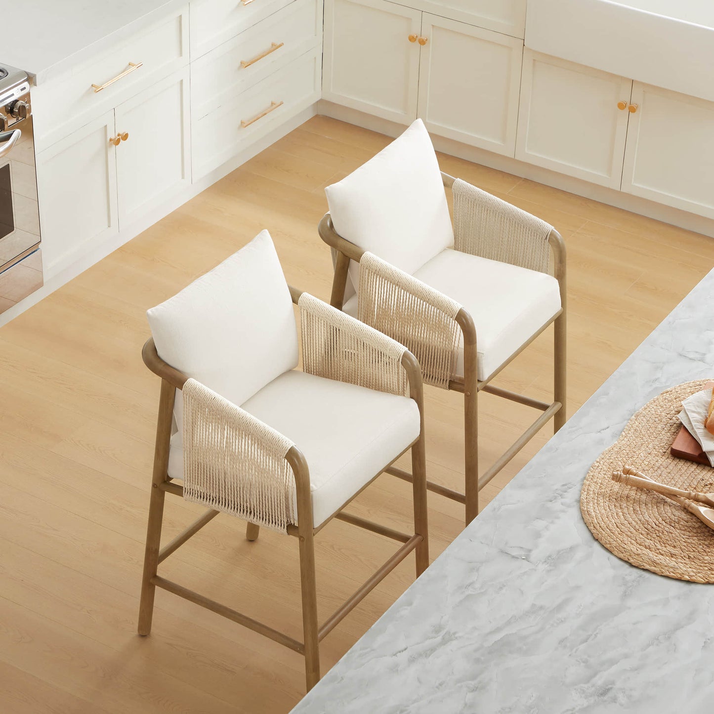 Keaton Sofa Set with Armchair and Sienna Stool Combo