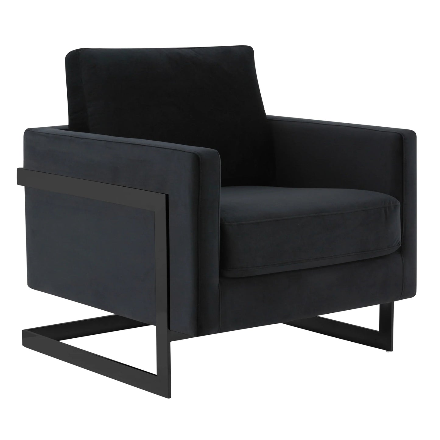 Upholstered Accent Armchair with Gold and Black Metal Frame