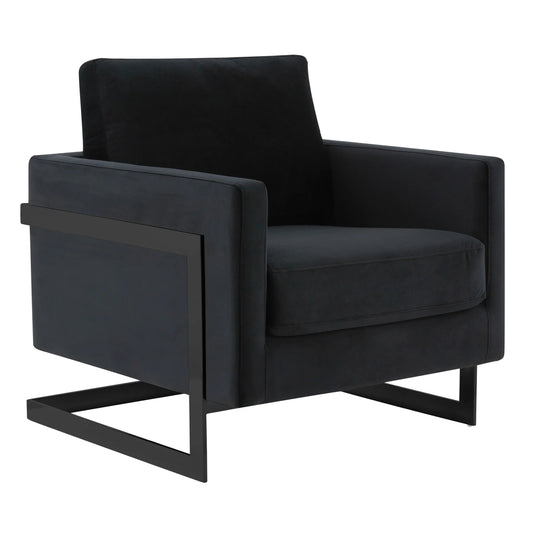 Upholstered Accent Armchair with Gold and Black Metal Frame