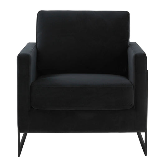 Upholstered Accent Armchair with Gold and Black Metal Frame