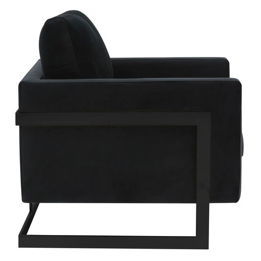 Upholstered Accent Armchair with Gold and Black Metal Frame