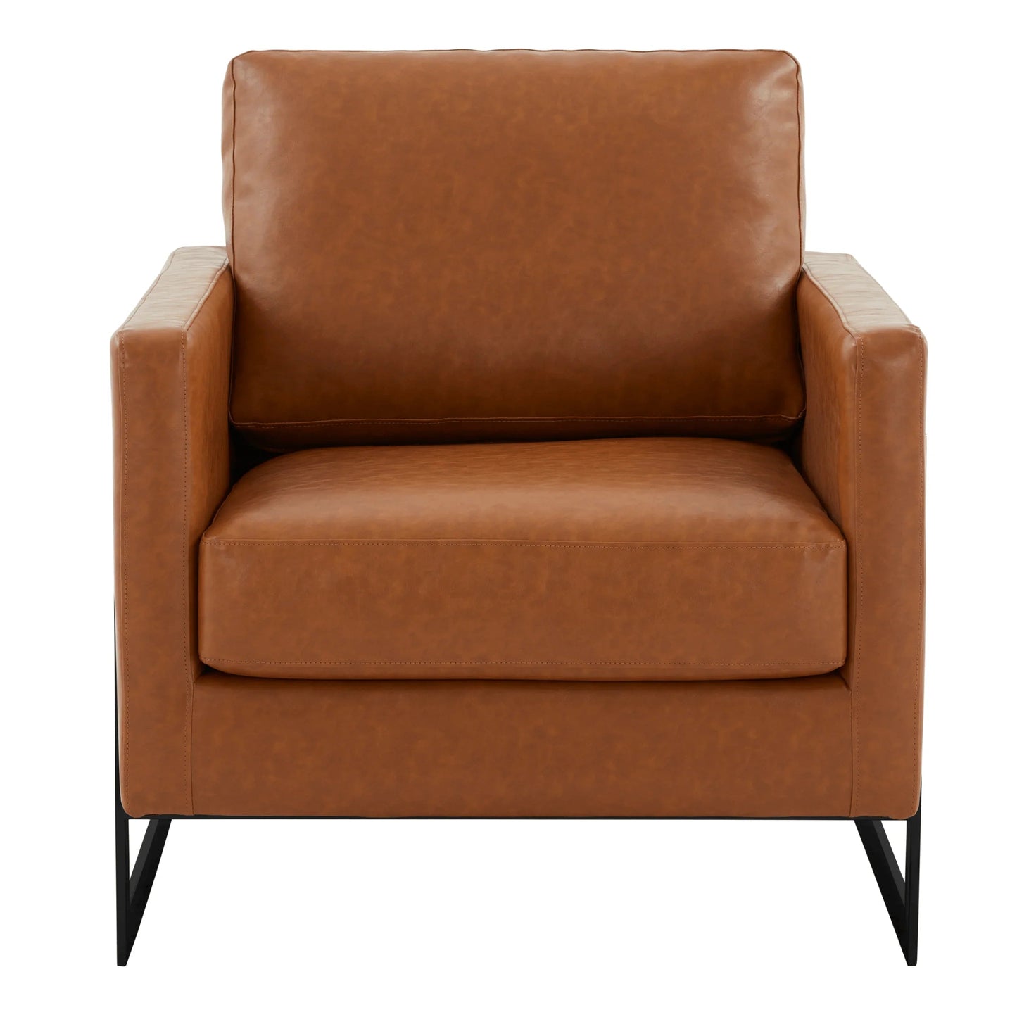 Upholstered Accent Armchair with Gold and Black Metal Frame