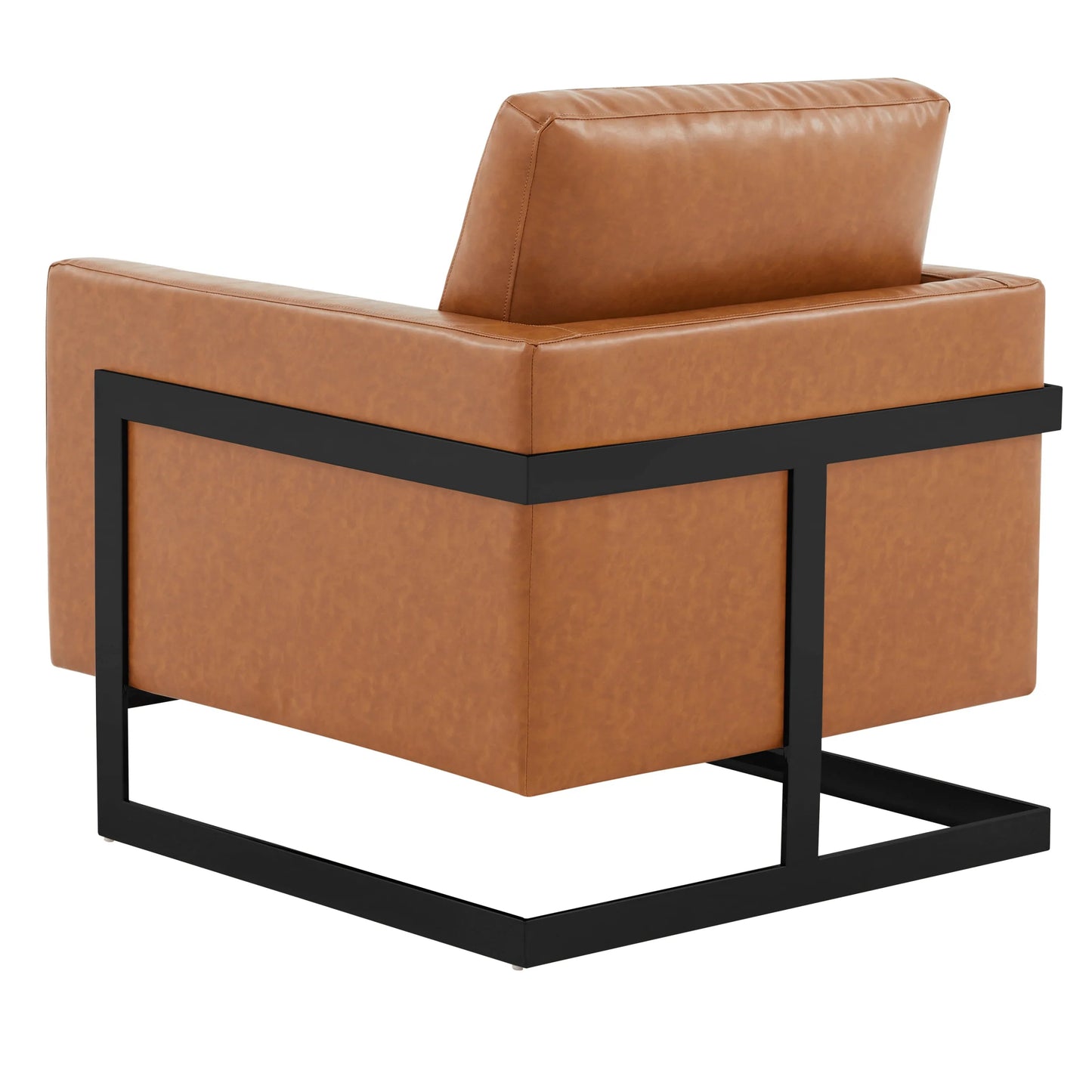 Upholstered Accent Armchair with Gold and Black Metal Frame