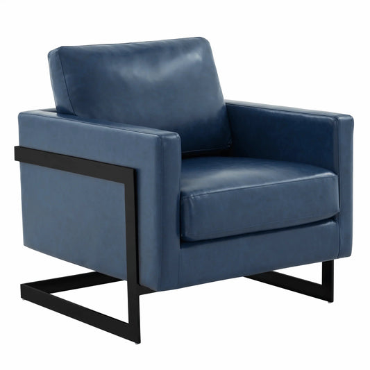 Upholstered Accent Armchair with Gold and Black Metal Frame